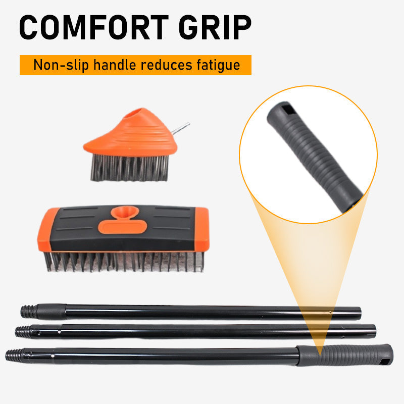 Paving Joint Brush 3-in-1 Interchangeable Heads Steel Bristles