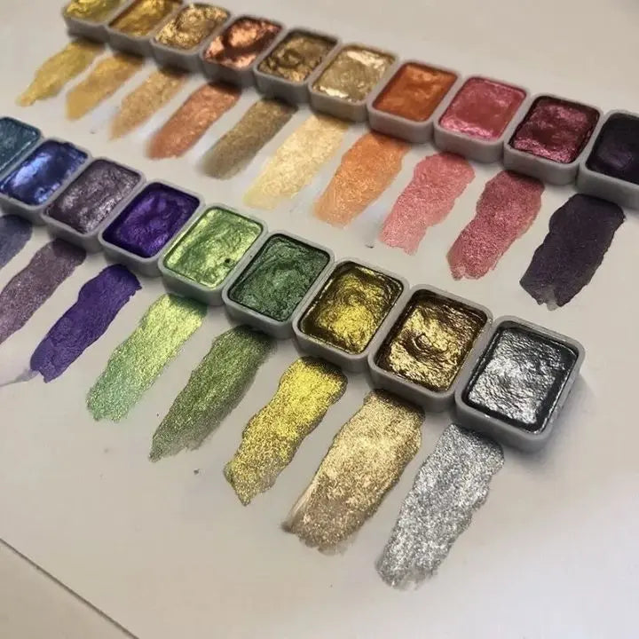 Pearl Powder Pigments 60 Color Set Shimmering Metallic Finish