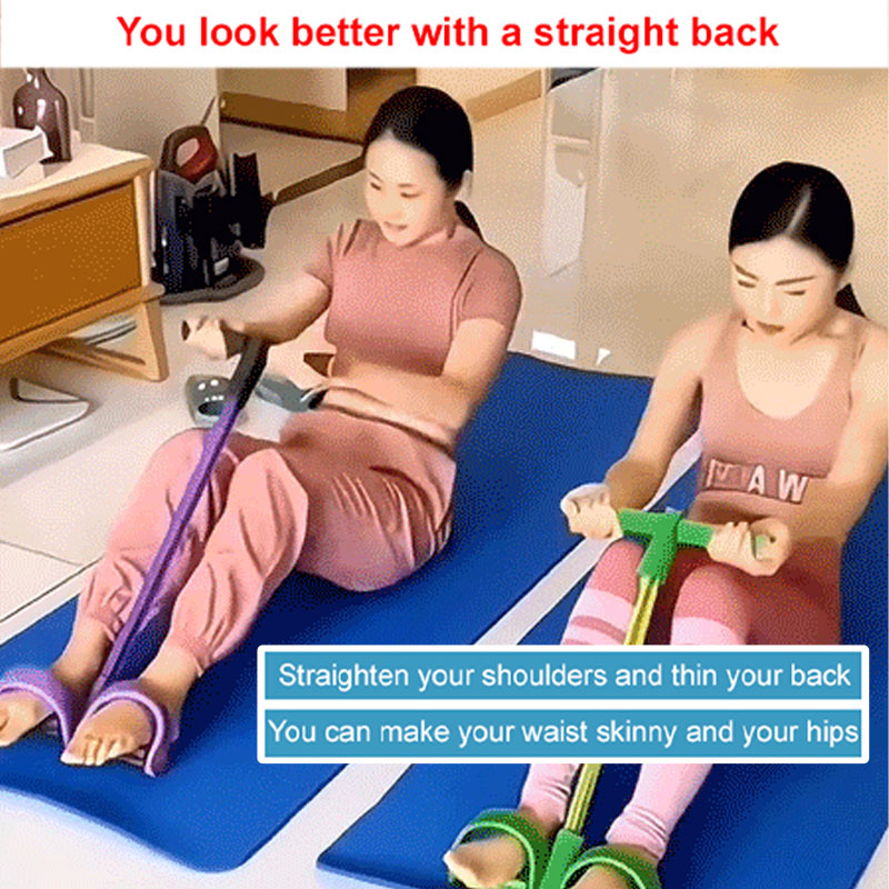 Pedal Resistance Trainer Compact Latex Cords & Non-Slip Pedals