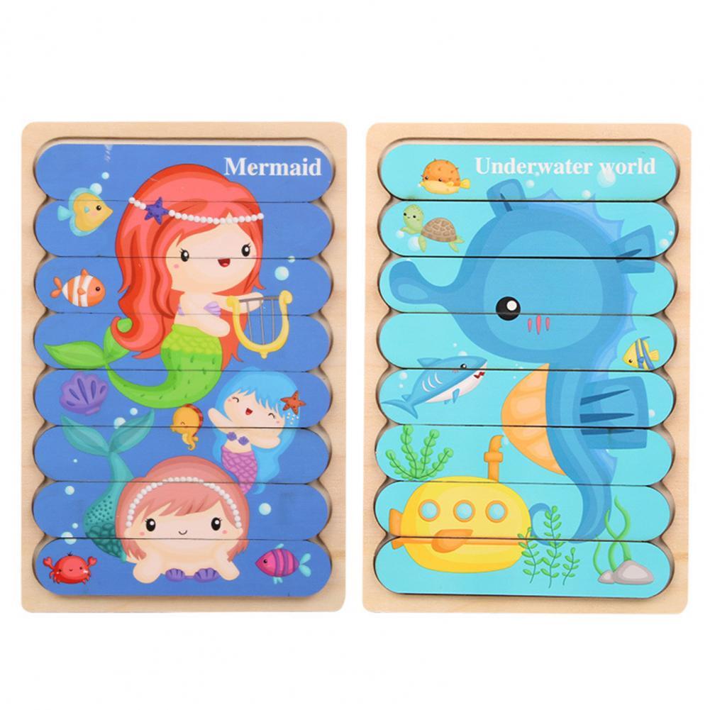 Peg Puzzle Wooden Double-Sided Compact