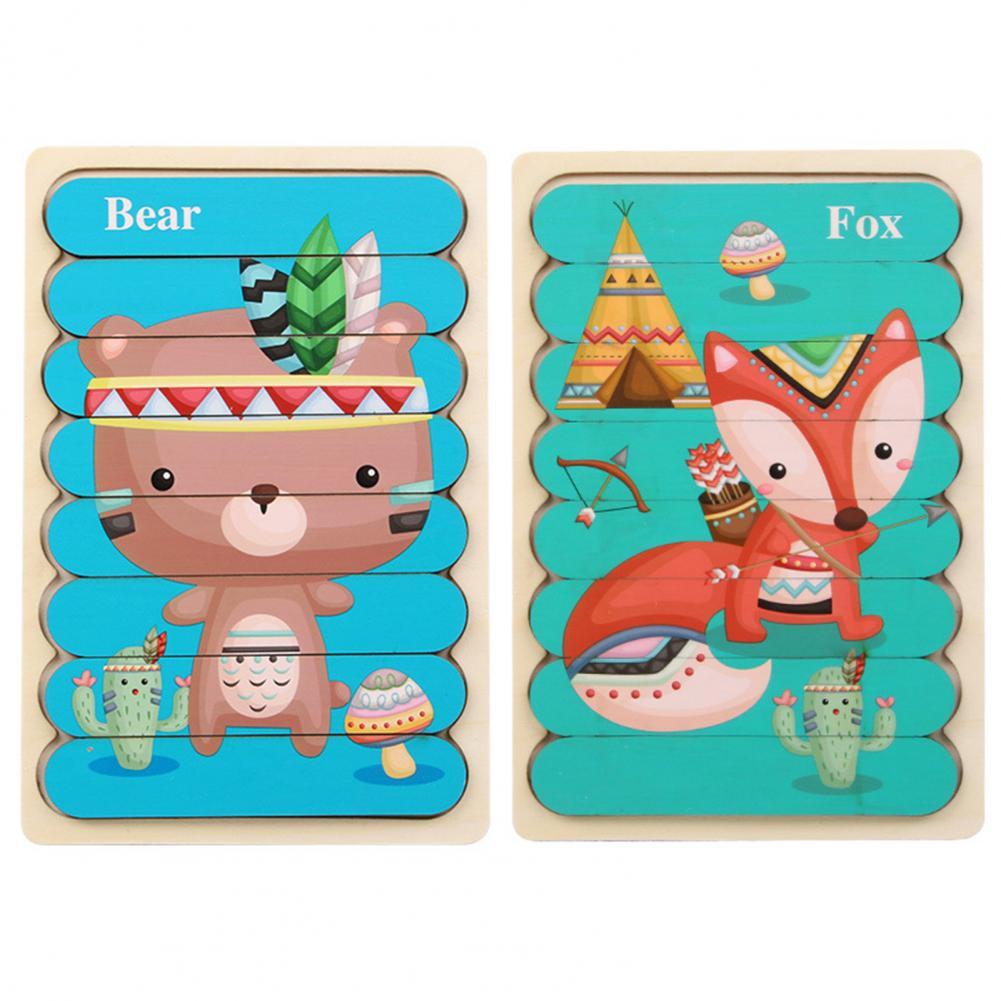 Peg Puzzle Wooden Double-Sided Compact