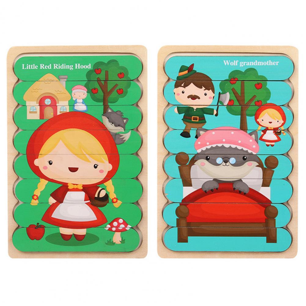 Peg Puzzle Wooden Double-Sided Compact
