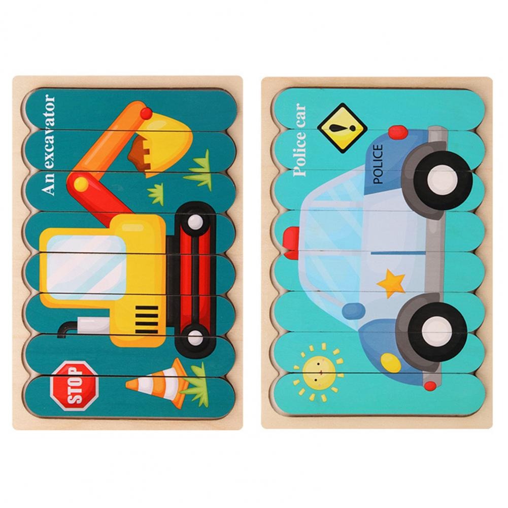 Peg Puzzle Wooden Double-Sided Compact