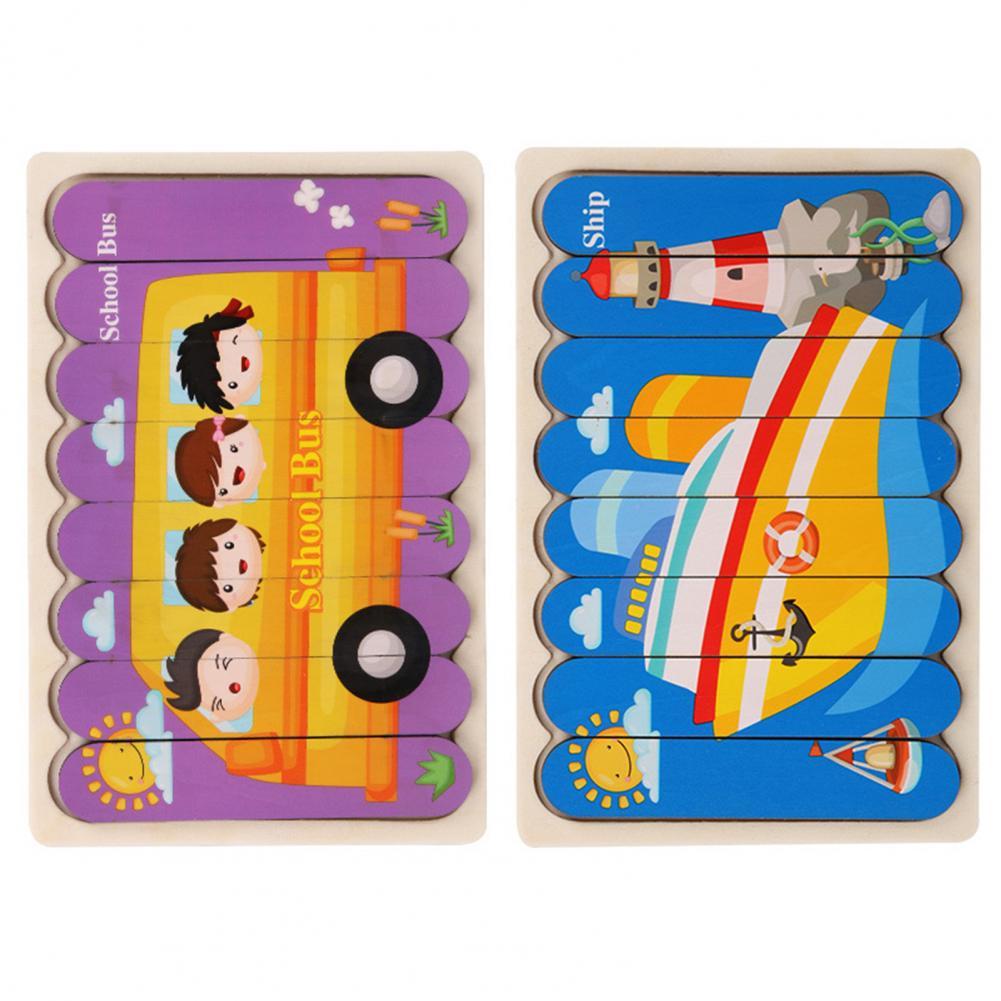 Peg Puzzle Wooden Double-Sided Compact