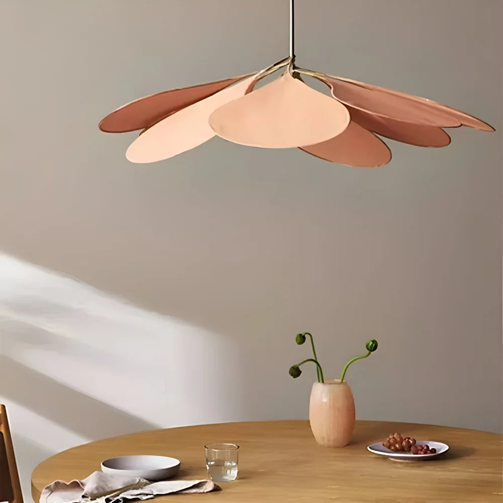 Pendant Lamp Flower-Shaped Fabric Shade Adjustable Cable