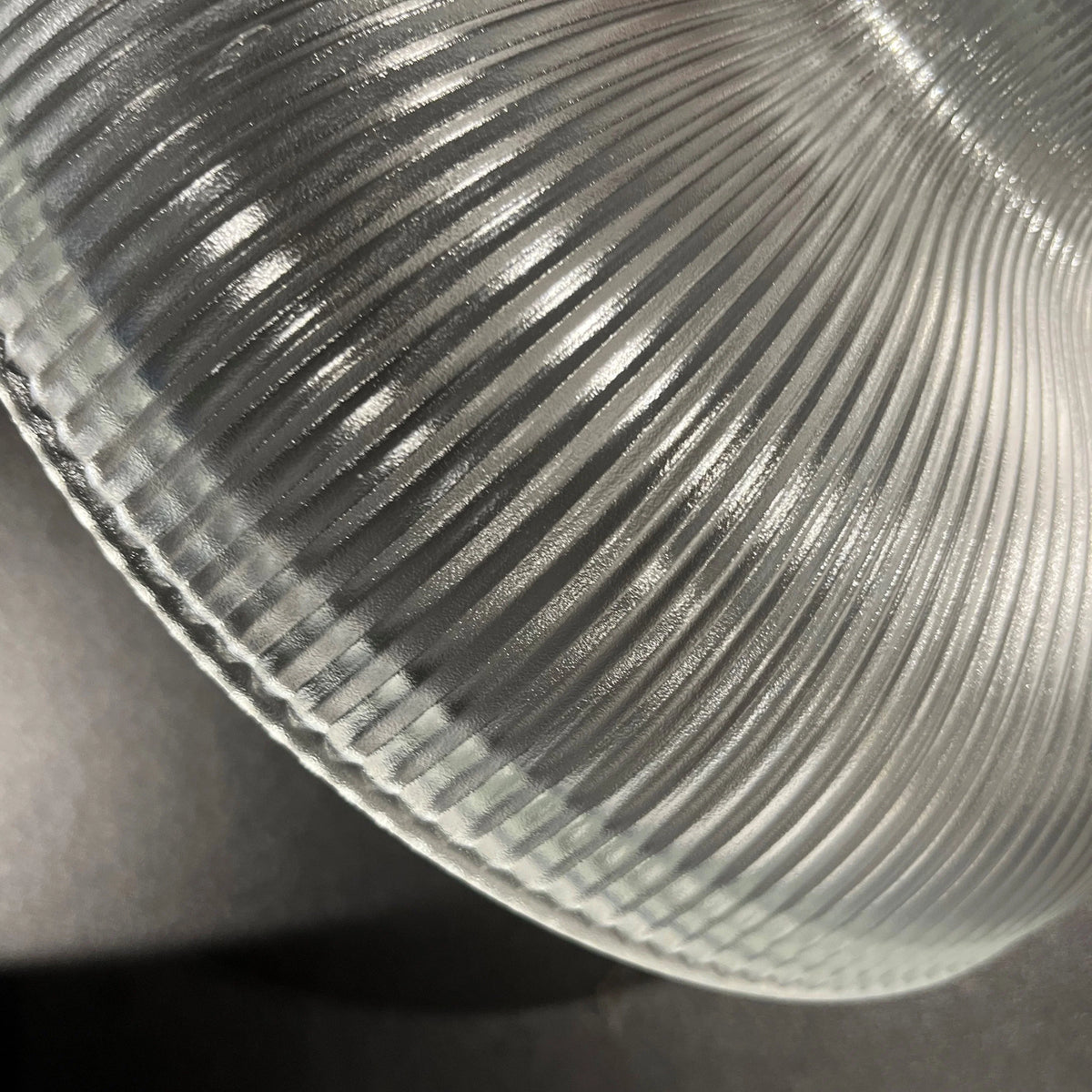 Pendant Light Clear Ribbed Glass Dome
