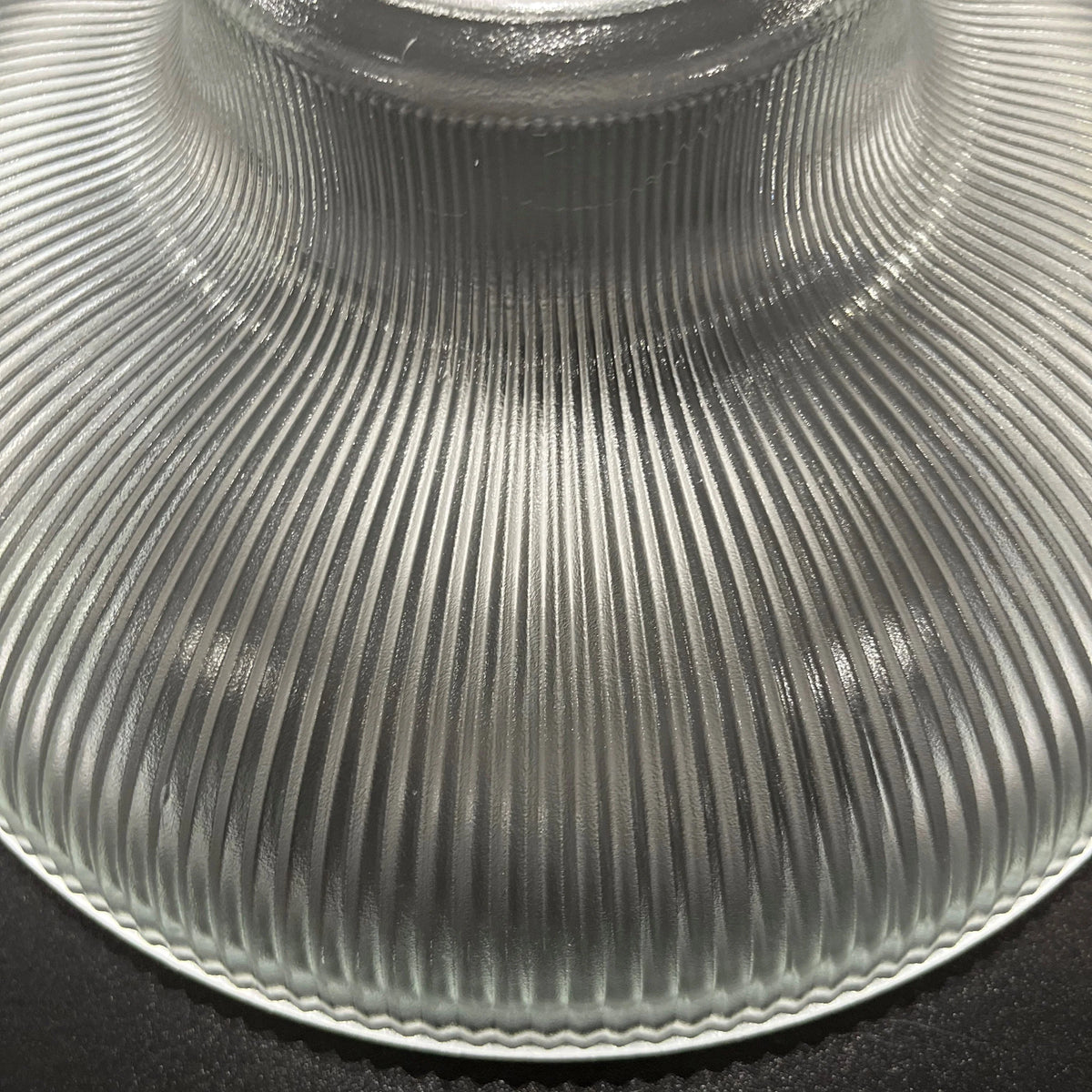 Pendant Light Clear Ribbed Glass Dome