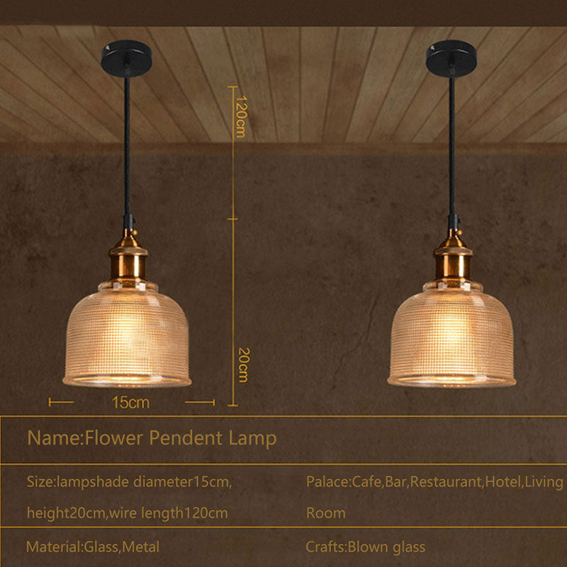 Pendant Light Colored Glass Shade Adjustable Cable