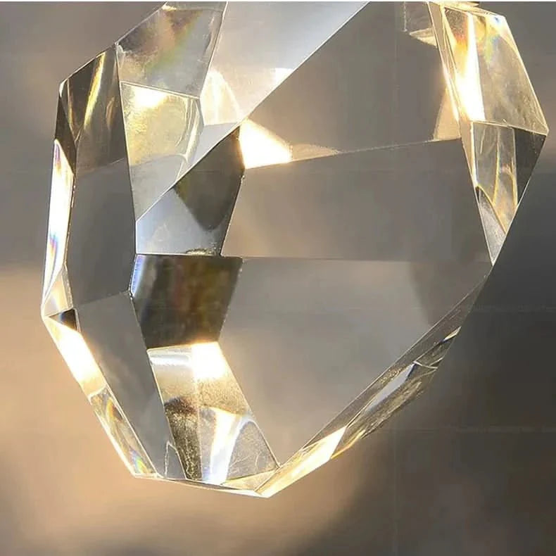 Pendant Light Faceted K9 Crystal Integrated LED & Gold Finish