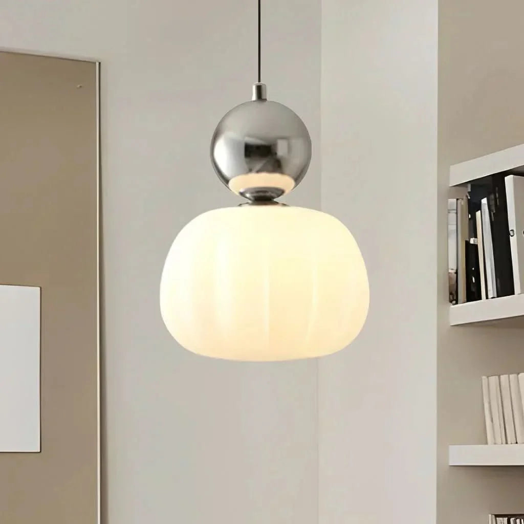 Pendant Light Frosted Glass & Colored Sphere
