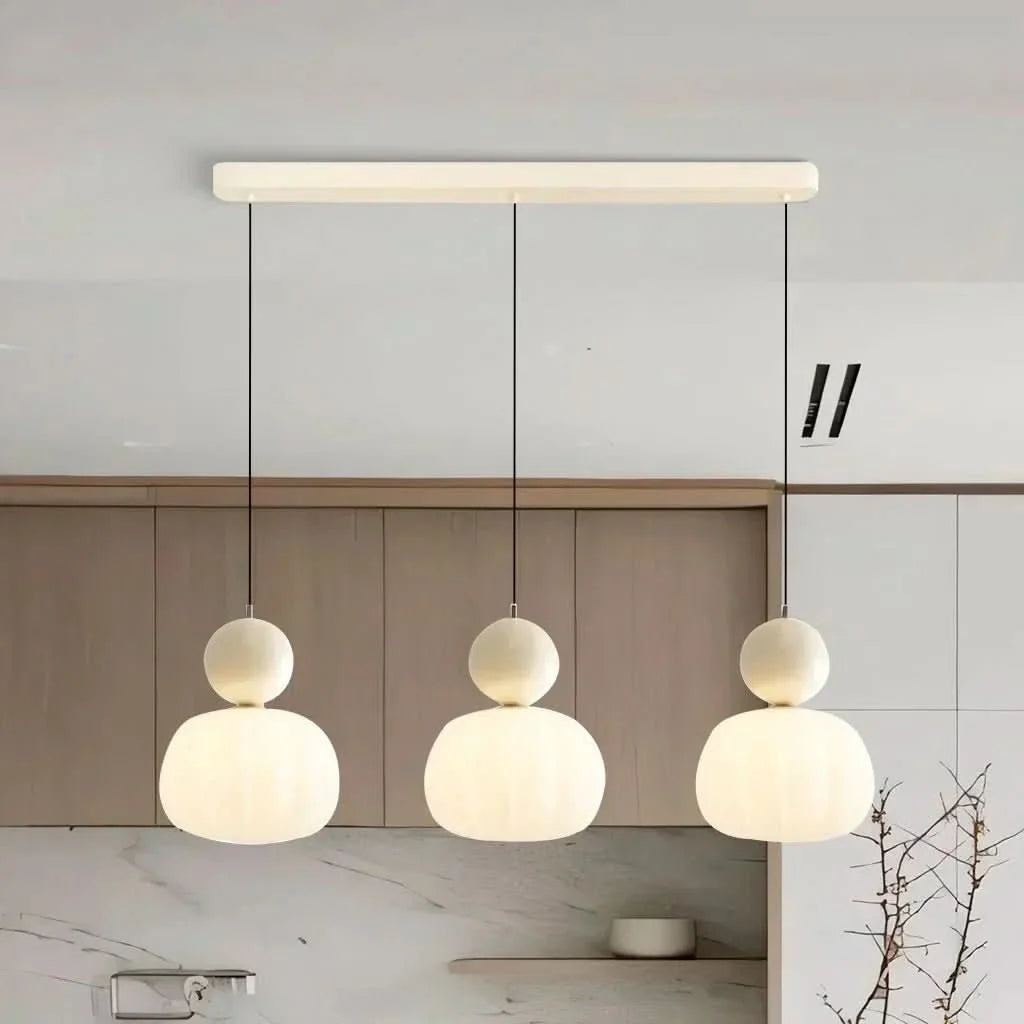 Pendant Light Frosted Glass & Colored Sphere