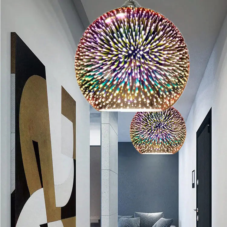 Pendant Light Textured Glass & Adjustable Cord