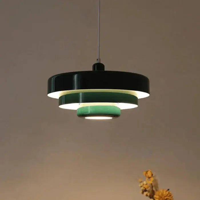 Pendant Light Tiered Disc Metal Housing & Adjustable Cable