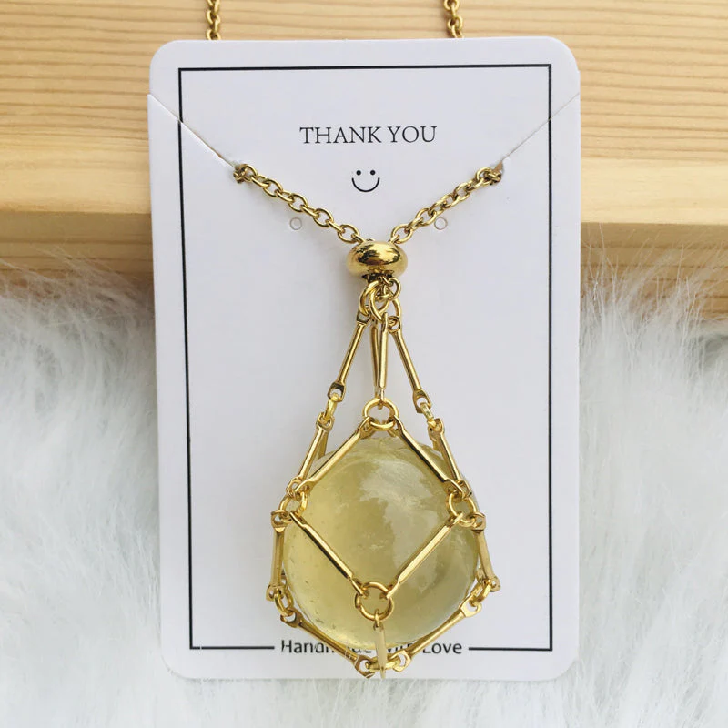 Pendant Necklace Stainless Steel Interchangeable Cage