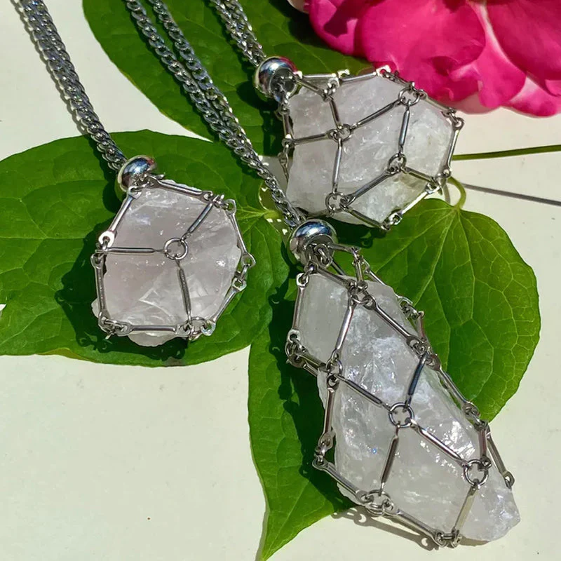 Pendant Necklace Stainless Steel Interchangeable Cage