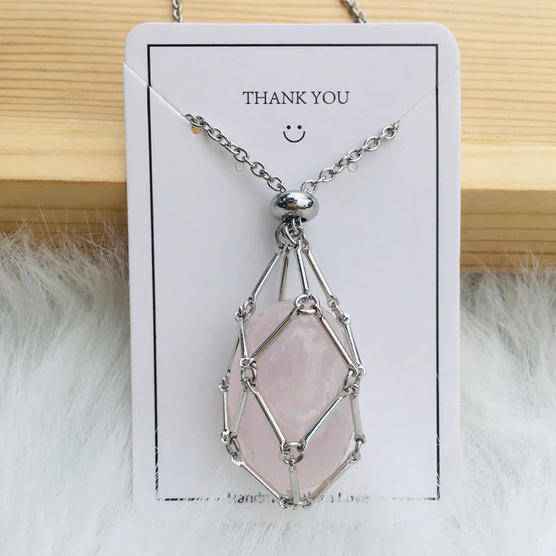 Pendant Necklace Stainless Steel Interchangeable Cage