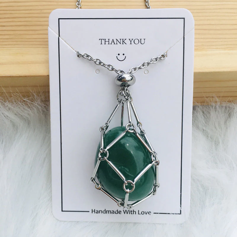 Pendant Necklace Stainless Steel Interchangeable Cage