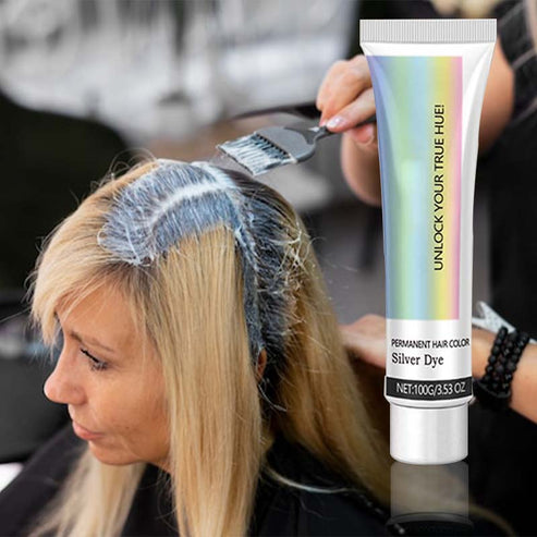 Permanent Hair Color Silver Gray Neutralizes Yellow