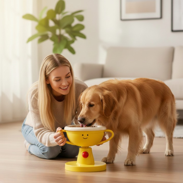 Pet Bowl Adjustable Height & Tilt Glazed Ceramic