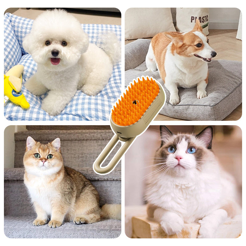 Pet Brush 3-In-1 Deshedding & Massage Built-In Spray