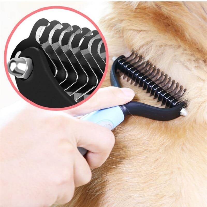 Pet Brush Cats & Dogs Stainless Steel Pins Non-Slip Handle