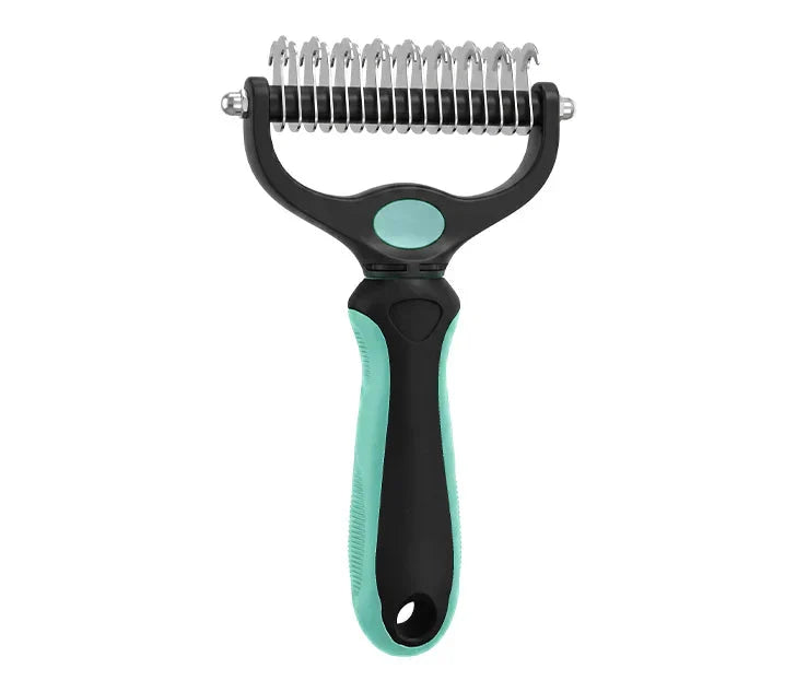 Pet Brush Double-Sided Deshedding & Detangling Stainless Steel Teeth