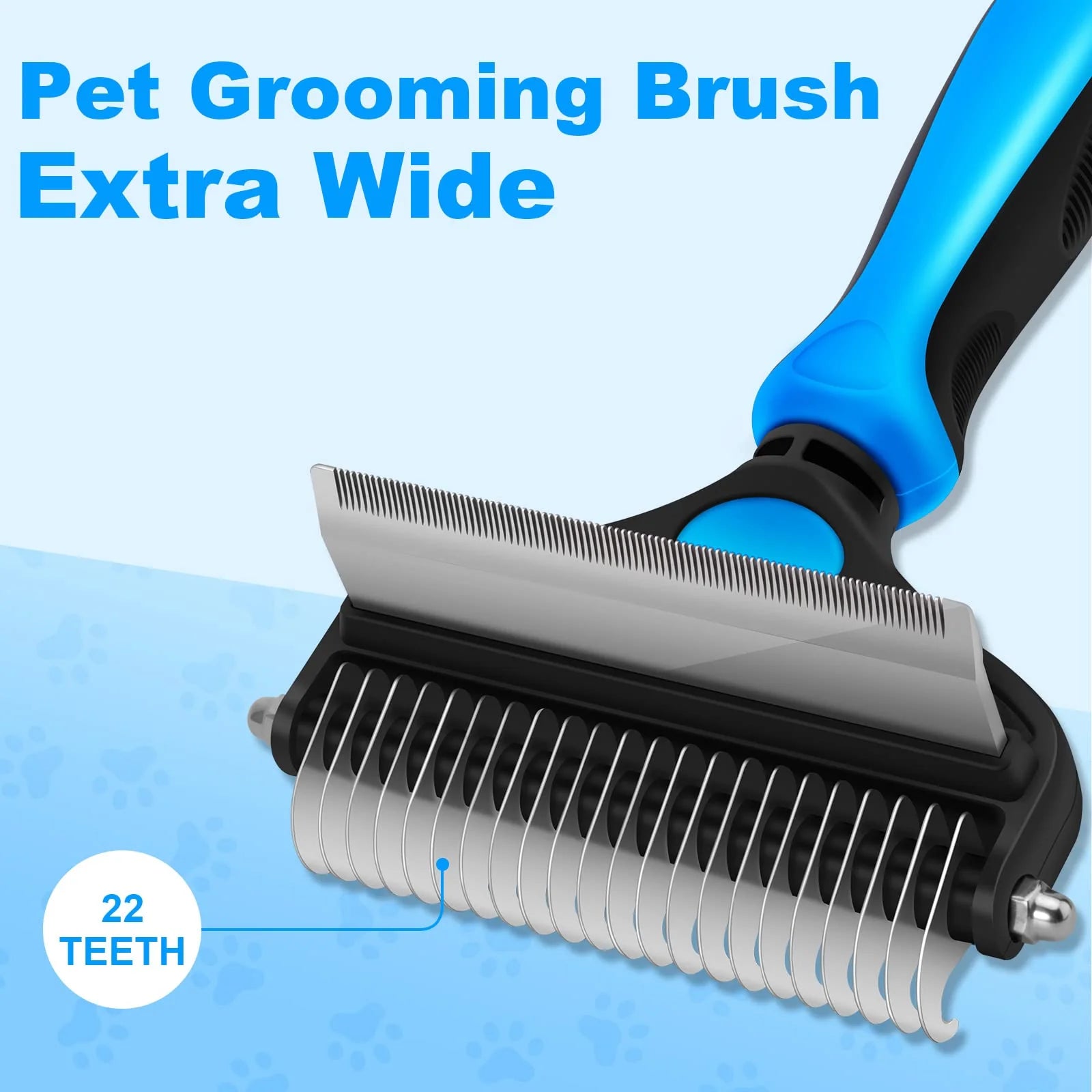 Pet Brush Double-Sided Deshedding & Detangling Stainless Steel Teeth