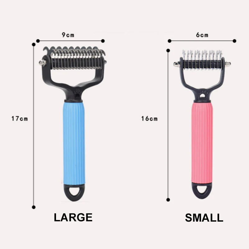 Pet Brush Double-Sided Safety Blades Gentle Detangling