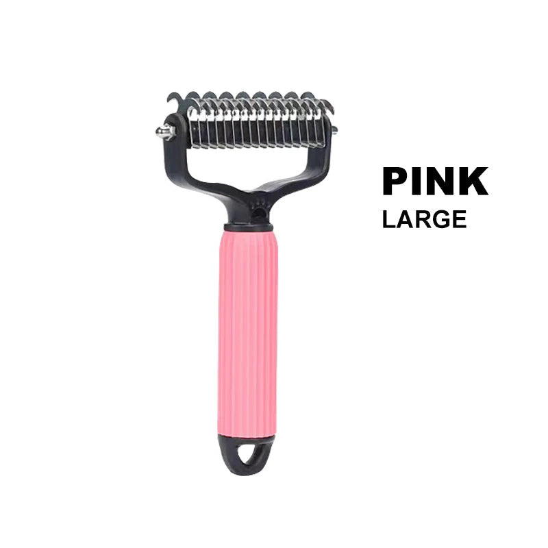 Pet Brush Double-Sided Safety Blades Gentle Detangling