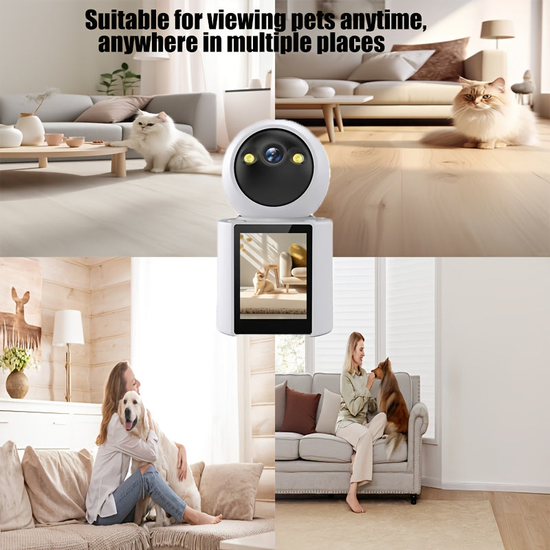 Pet Camera Built-In Display Two-Way Audio & Night Vision