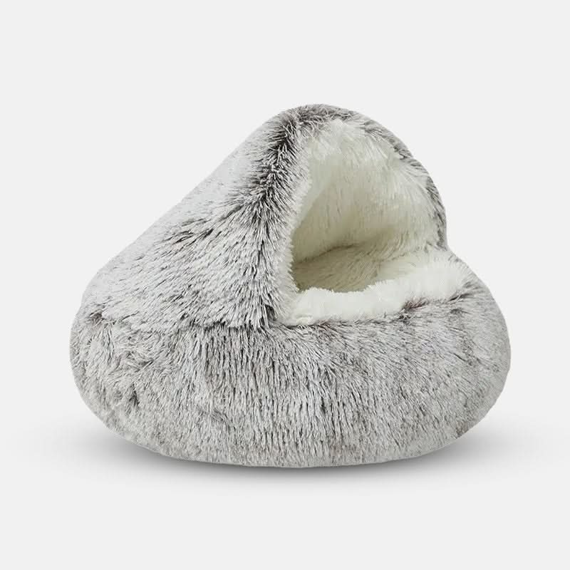 Pet Cave Bed Hooded Plush Machine-Washable Cover