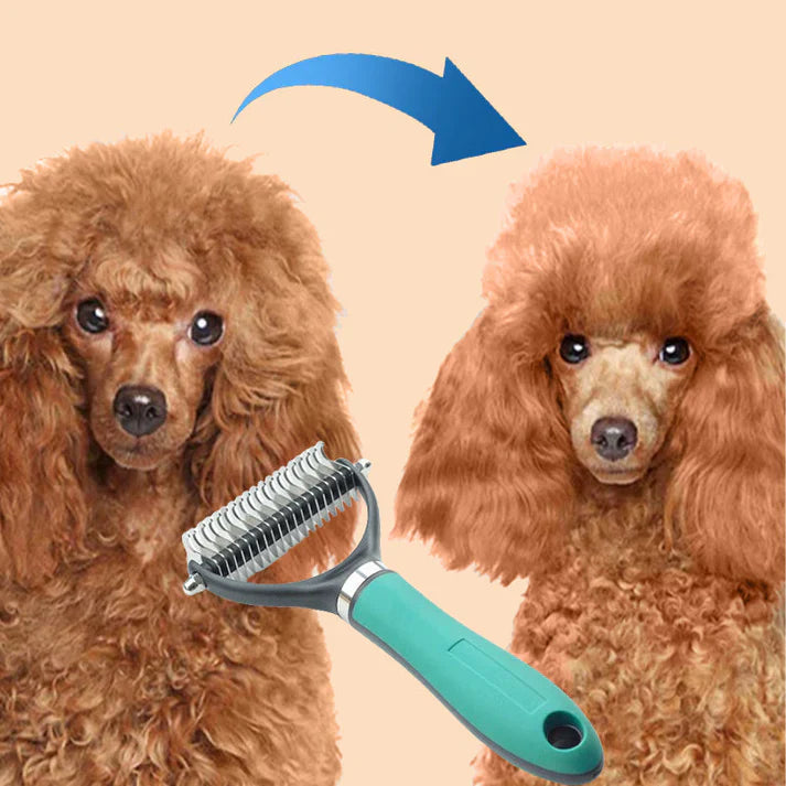 Pet Comb Double-Sided Deshedding & Detangling Non-Slip Handle