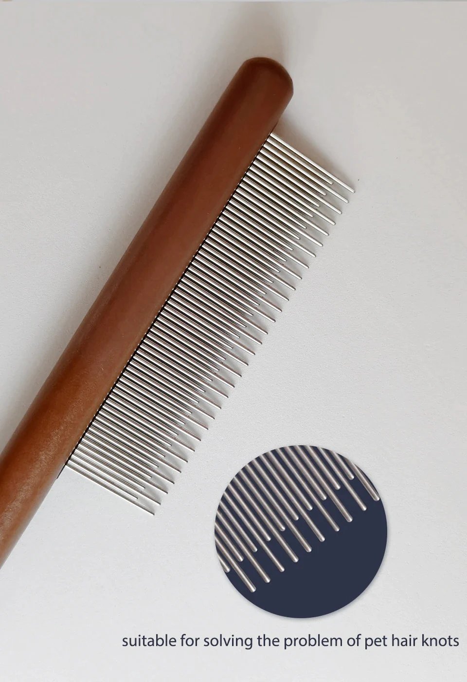 Pet Comb Fine Stainless Steel Rounded Tips