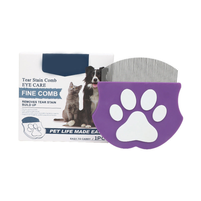 Pet Comb Ultra-Fine Metal Teeth Ergonomic Paw Handle