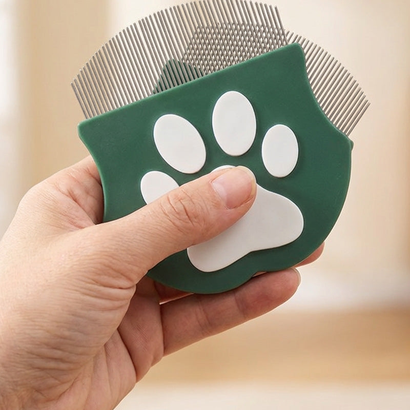 Pet Comb Ultra-Fine Metal Teeth Ergonomic Paw Handle
