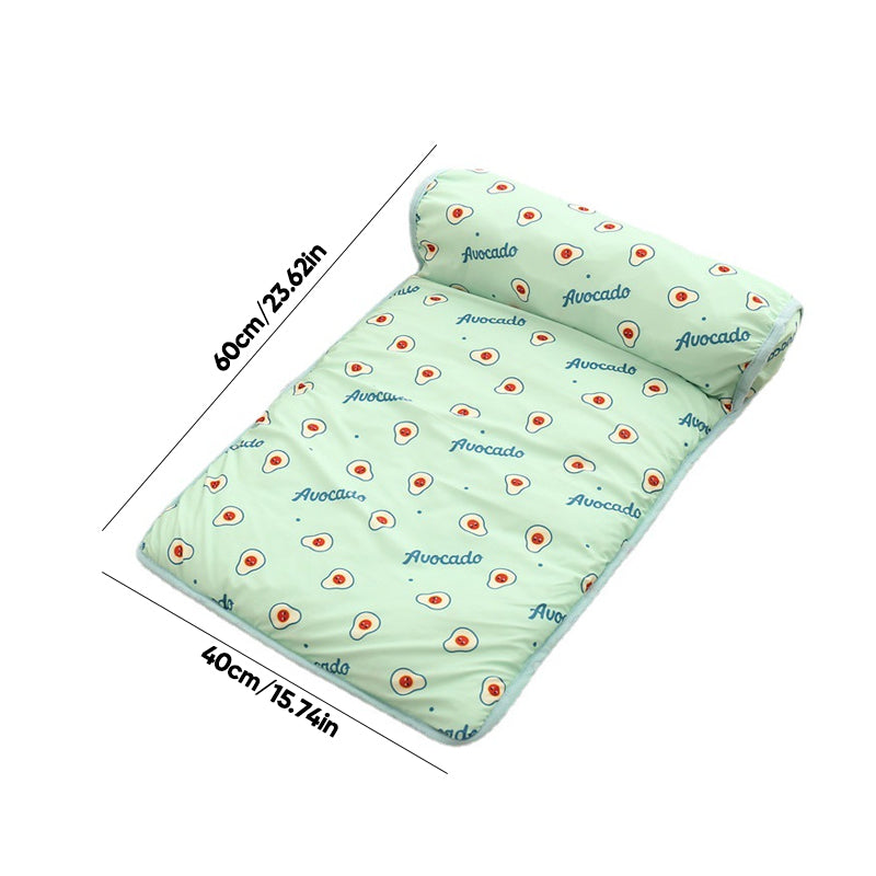 Pet Cooling Mat Ice Silk Self-Cooling With Pillow