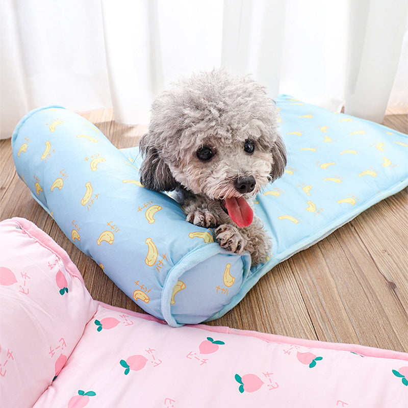 Pet Cooling Mat Ice Silk Self-Cooling With Pillow