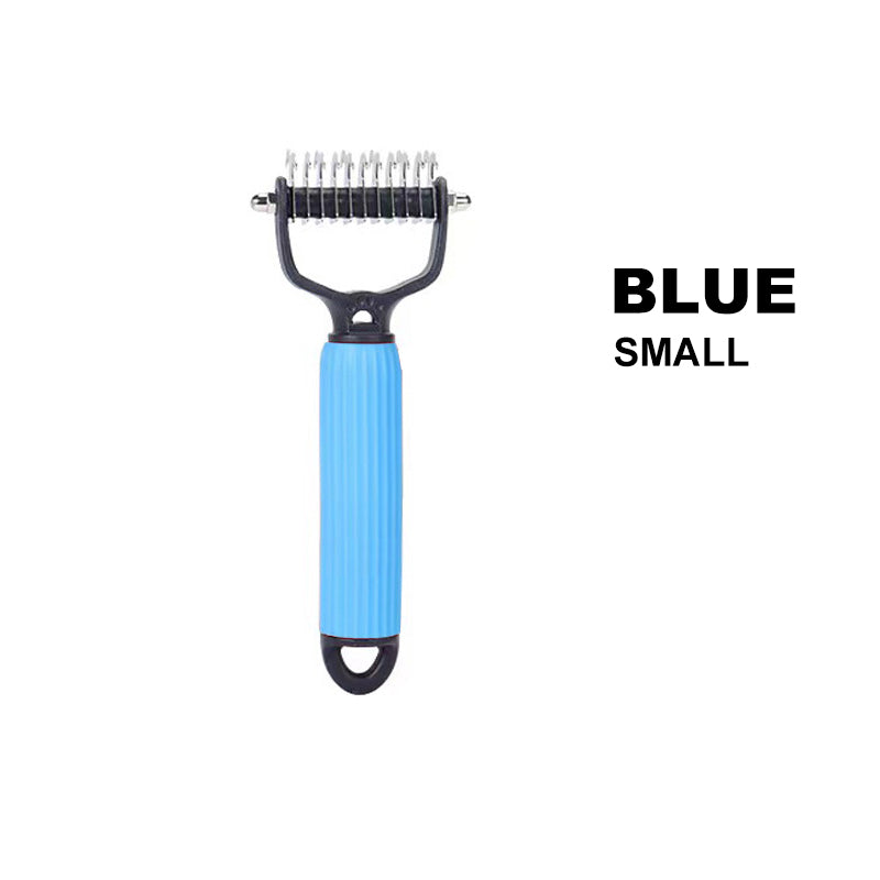 Pet Detangling Brush Pain-Free Safety Blades & Ergonomic Handle