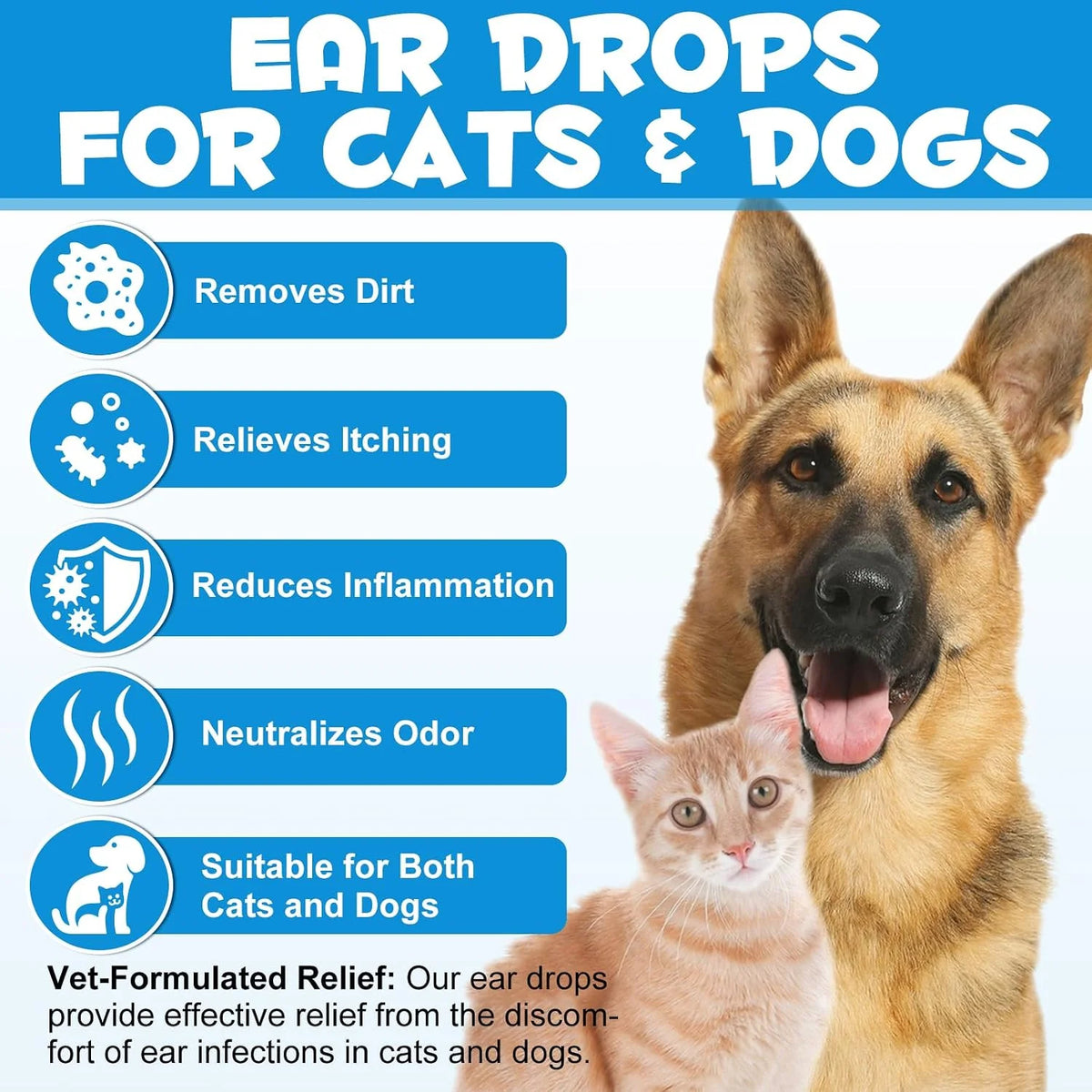 Pet Ear Cleaner Dissolves Earwax Neutralizes Odors