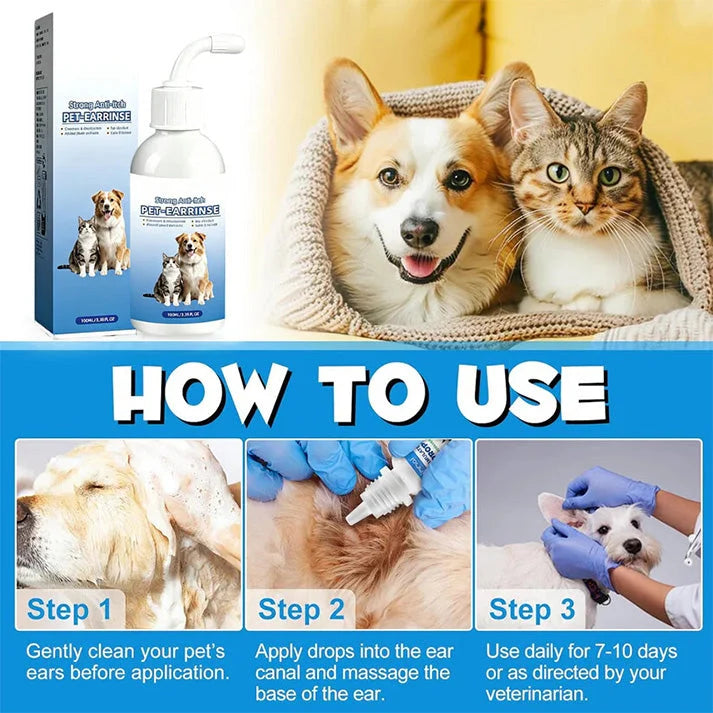 Pet Ear Cleaner Dissolves Earwax Neutralizes Odors
