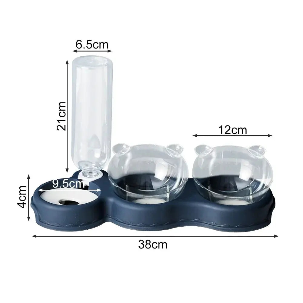Pet Feeder Automatic Water Dispenser Dry & Wet Bowls
