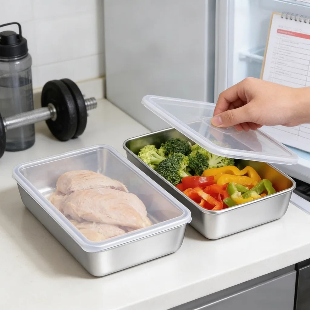 Pet Food Container Stainless Steel Airtight Set of 3