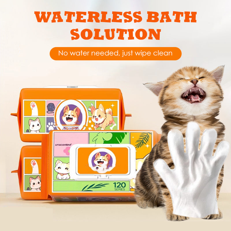 Pet Grooming Gloves Antibacterial & Water-Free Five-Finger 50-Pack