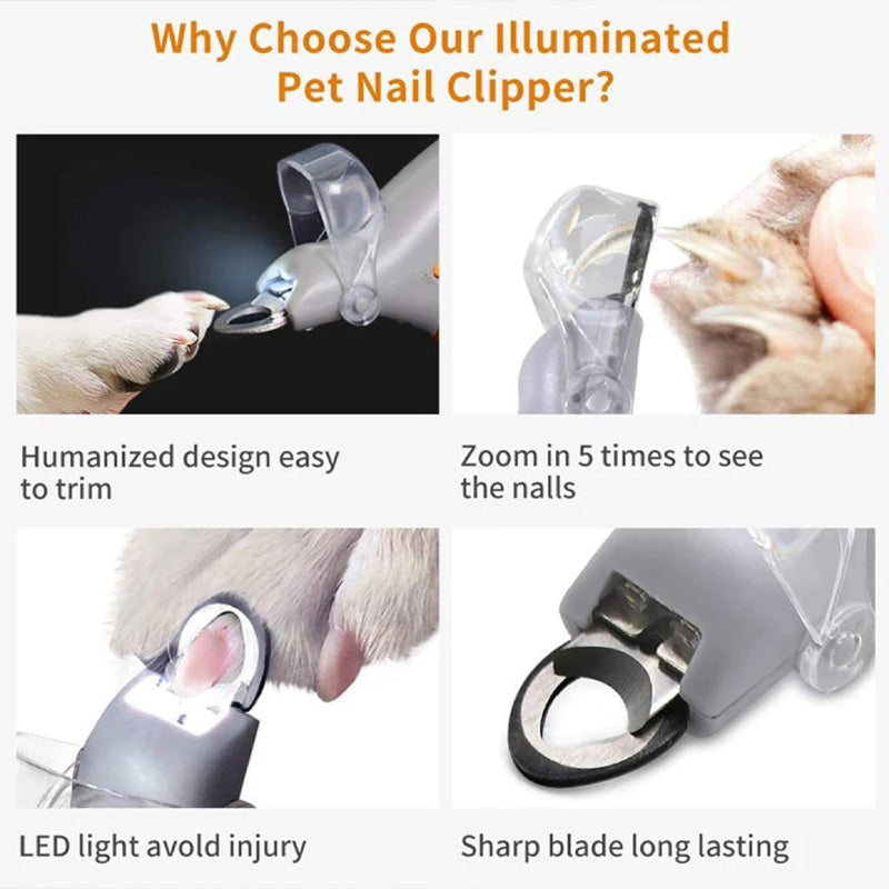 Pet Nail Clipper LED Light Replaceable Blade