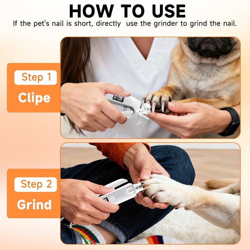 Pet Nail Trimmer 2-In-1 Cut & Grind Whisper-Quiet