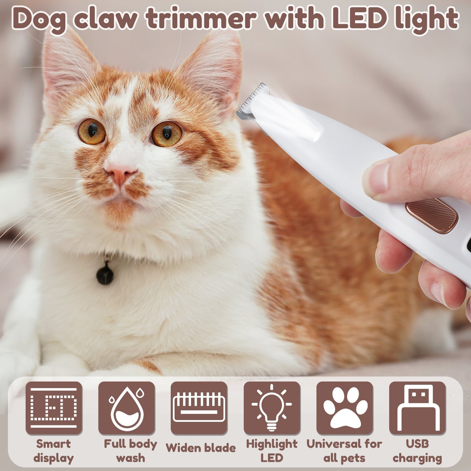 Pet Paw Cleaner LED Light USB Rechargeable Gentle & Hygienic
