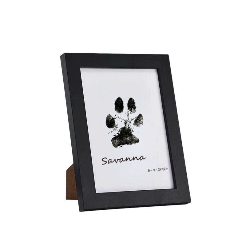 Pet Paw Print Kit Mess-Free Clean-Touch Pad Wood Frame