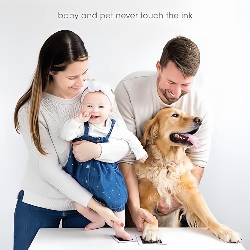 Pet Paw Print Kit Mess-Free Clean-Touch Pad Wood Frame
