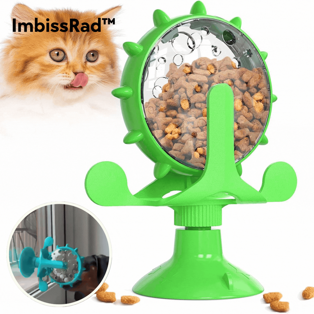 Pet Treat Dispenser 360 Degree Rotating Strong Suction Cup