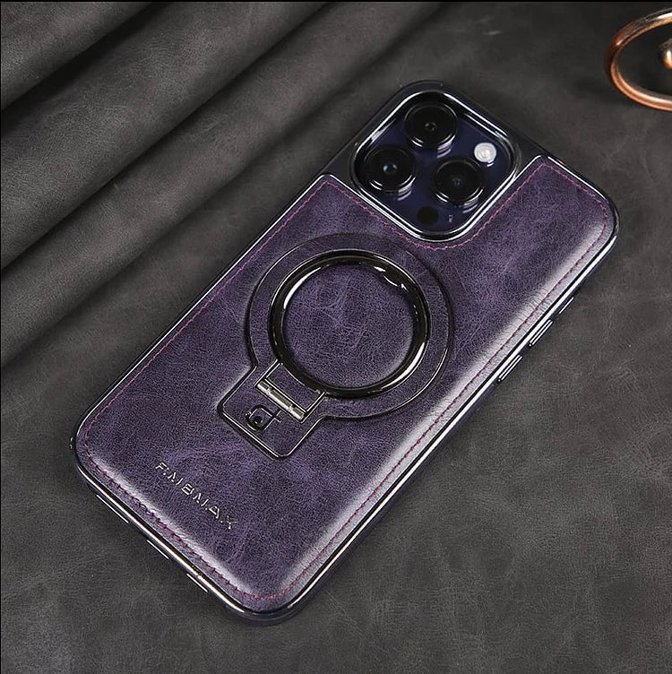 Phone Case Genuine Leather MagSafe & Kickstand Slim Profile